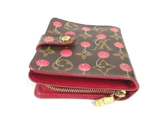 Billetera compacta con cremallera Louis Vuitton Monogram Cereza Takashi Murakami Castaño Roja - vista 4