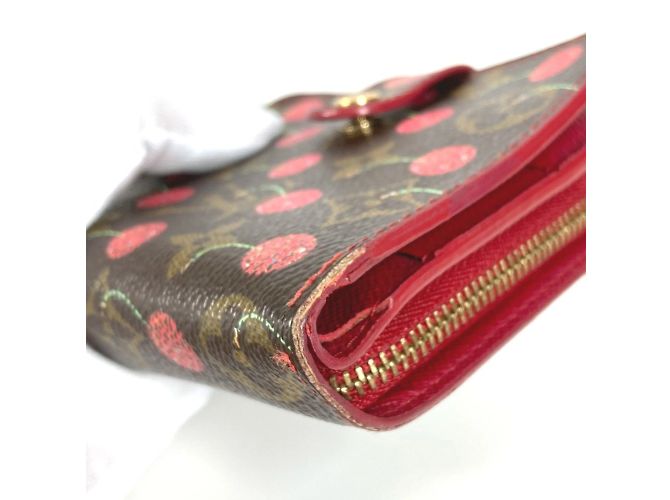 Billetera compacta con cremallera Louis Vuitton Monogram Cereza Takashi Murakami Castaño Roja - vista 5