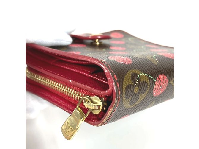 Billetera compacta con cremallera Louis Vuitton Monogram Cereza Takashi Murakami Castaño Roja - vista 6