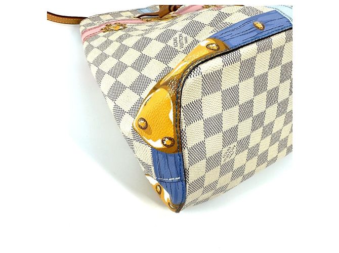 Néonoé Borsa NeoNoe Trunk Estiva Damier Azur di Louis Vuitton Bianco - vista 5