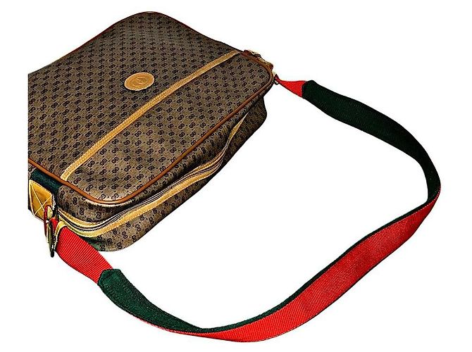 Authentic Vintage Gucci Micro GG Web Strap Schultertasche Schwarz - Ansicht 3
