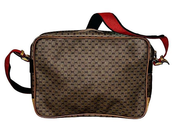 Authentic Vintage Gucci Micro GG Web Strap Schultertasche Schwarz - Ansicht 4