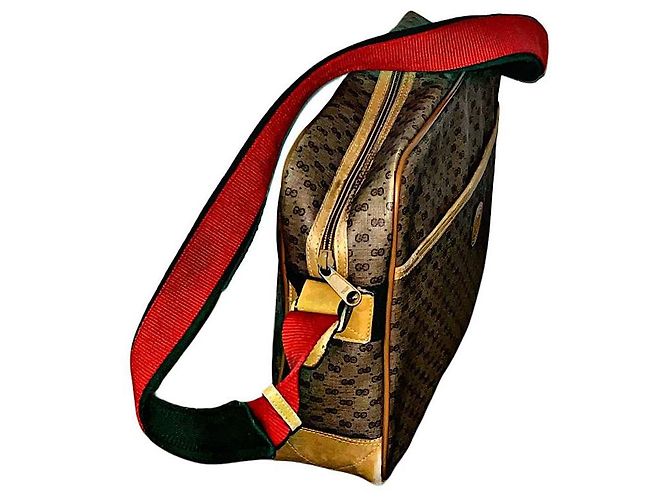 Authentic Vintage Gucci Micro GG Web Strap Schultertasche Schwarz - Ansicht 5
