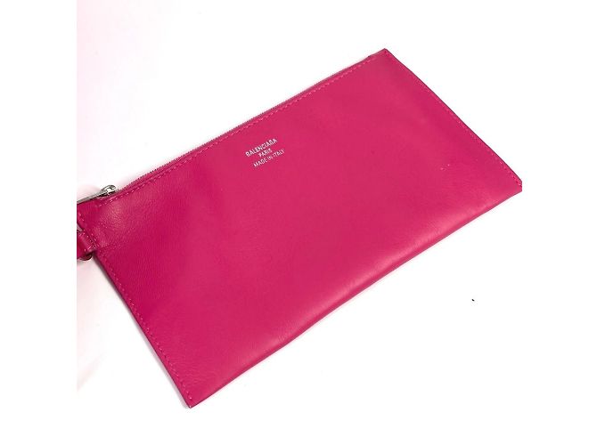 Borsa a spalla Balenciaga 741605 Mesh con pochette Duty Free grande logo Rosa Bianco - vista 12