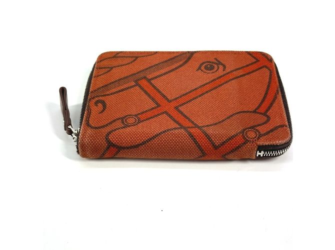 Billetera compacta PM Steeple de cuero Hermès Horse Naranja - vista 3