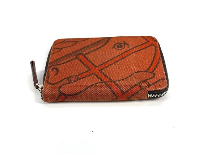 Billetera compacta PM Steeple de cuero Hermès Horse Naranja - vista 4
