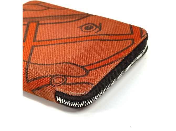 Billetera compacta PM Steeple de cuero Hermès Horse Naranja - vista 5