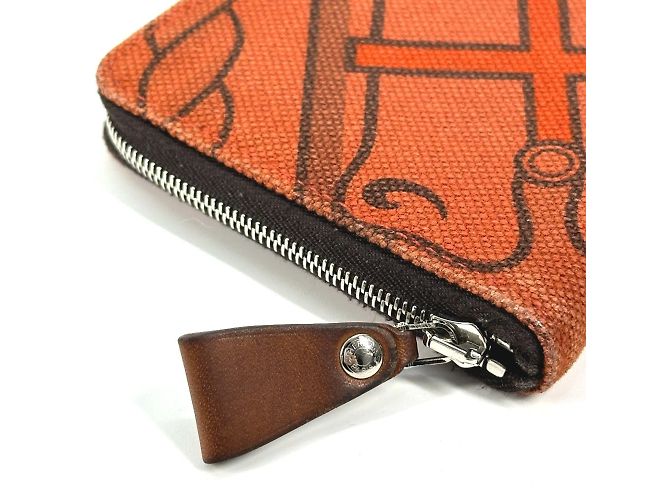 Billetera compacta PM Steeple de cuero Hermès Horse Naranja - vista 6