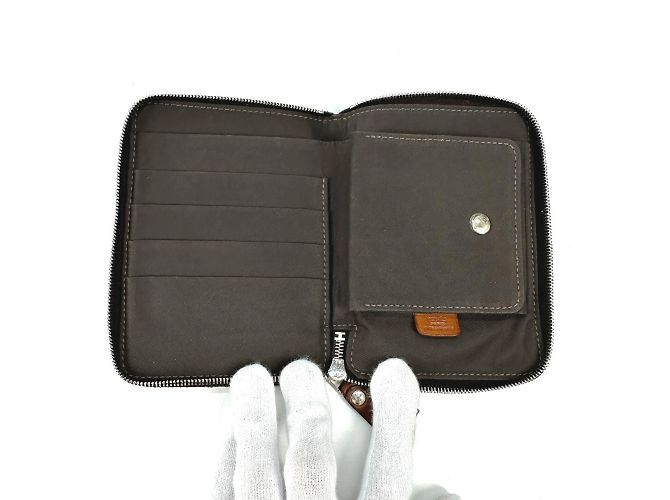Billetera compacta PM Steeple de cuero Hermès Horse Naranja - vista 8