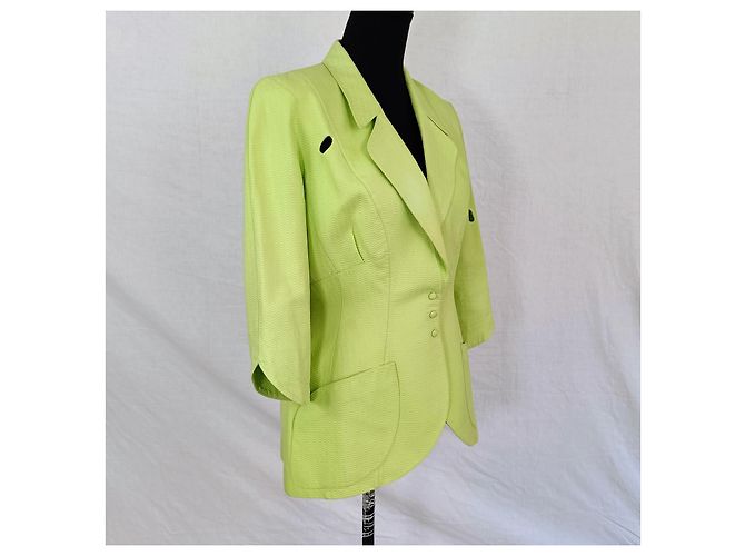 Thierry Mugler Hellgrüner Mugler-Blazer aus den 80ern - Ansicht 7