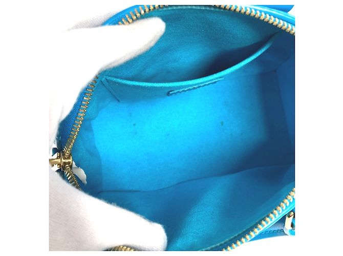 Borsa Louis Vuitton Monogram Nanogram Speedy Bandoulière Blu - vista 10