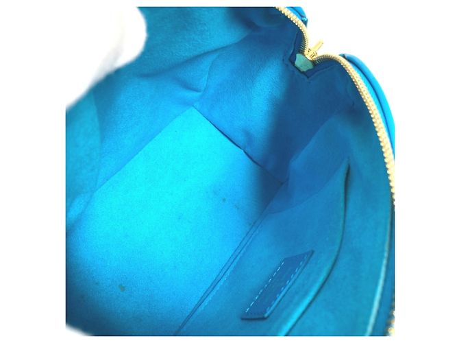 Borsa Louis Vuitton Monogram Nanogram Speedy Bandoulière Blu - vista 12