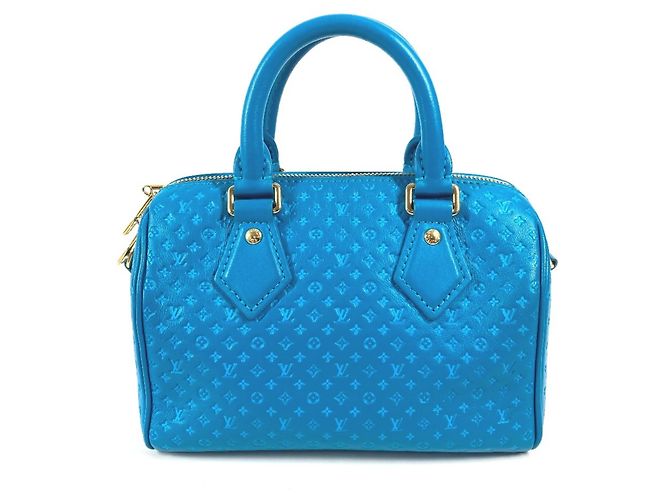 Borsa Louis Vuitton Monogram Nanogram Speedy Bandoulière Blu - vista 2