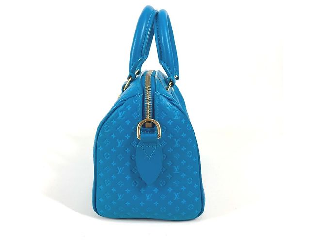 Borsa Louis Vuitton Monogram Nanogram Speedy Bandoulière Blu - vista 3