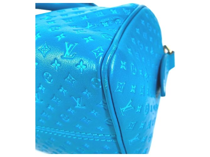 Borsa Louis Vuitton Monogram Nanogram Speedy Bandoulière Blu - vista 7