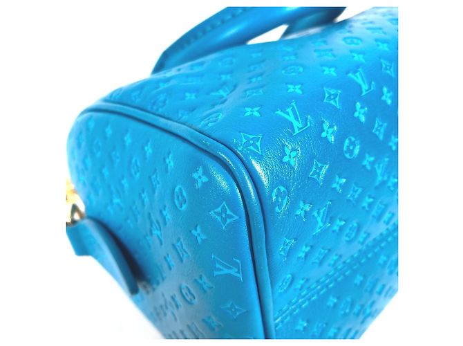 Borsa Louis Vuitton Monogram Nanogram Speedy Bandoulière Blu - vista 8