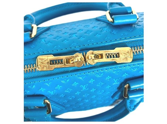 Borsa Louis Vuitton Monogram Nanogram Speedy Bandoulière Blu - vista 9