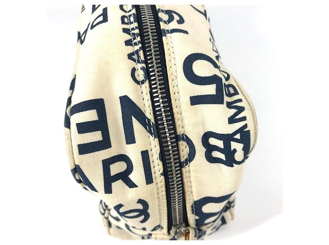 Borsa Clutch Chanel Bi-C Line Bianco Blu navy - vista 11