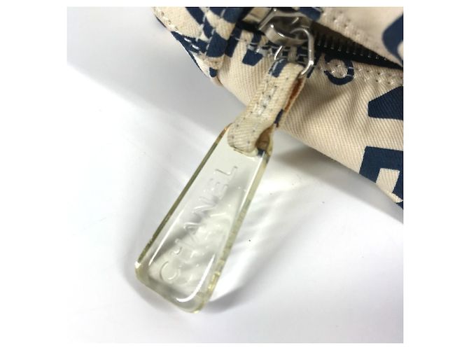 Borsa Clutch Chanel Bi-C Line Bianco Blu navy - vista 16