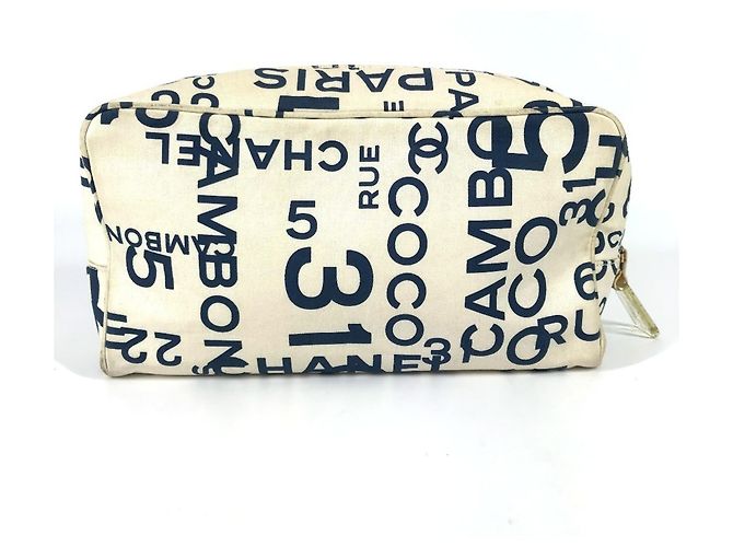 Borsa Clutch Chanel Bi-C Line Bianco Blu navy - vista 2