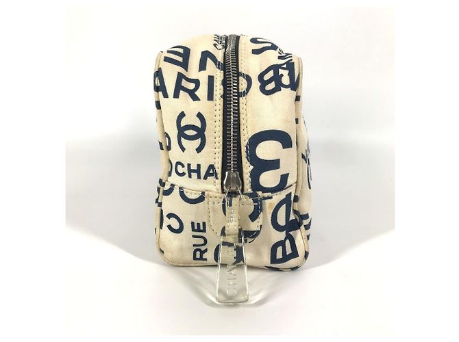 Borsa Clutch Chanel Bi-C Line Bianco Blu navy - vista 3