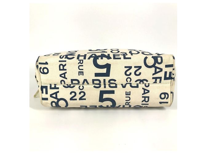 Borsa Clutch Chanel Bi-C Line Bianco Blu navy - vista 5