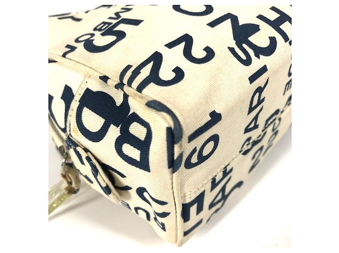 Borsa Clutch Chanel Bi-C Line Bianco Blu navy - vista 6