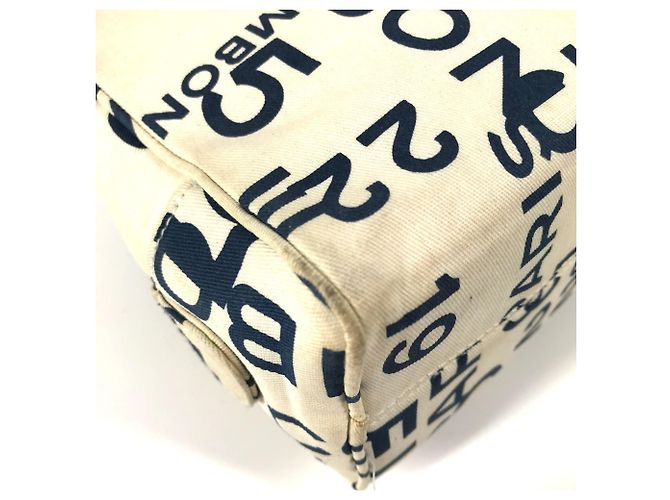 Borsa Clutch Chanel Bi-C Line Bianco Blu navy - vista 8