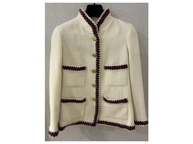 Chanel Tweedjacke Paris Shanghai Weiß - Ansicht 3