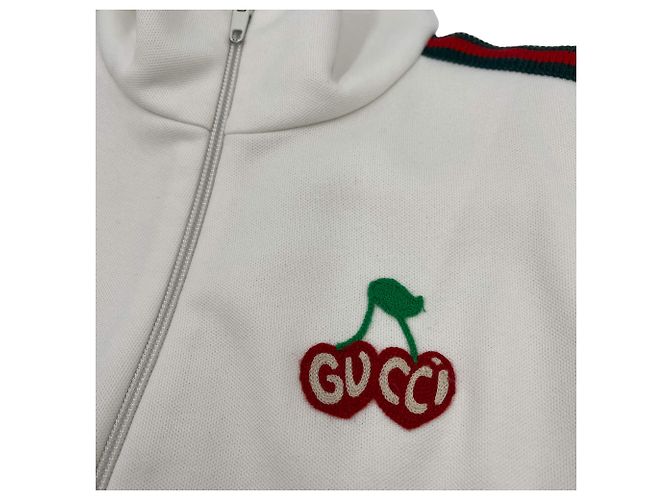 Gucci Conjunto de moletom de poliéster e algodão off-white com logo de cereja Fora de branco - vista 8