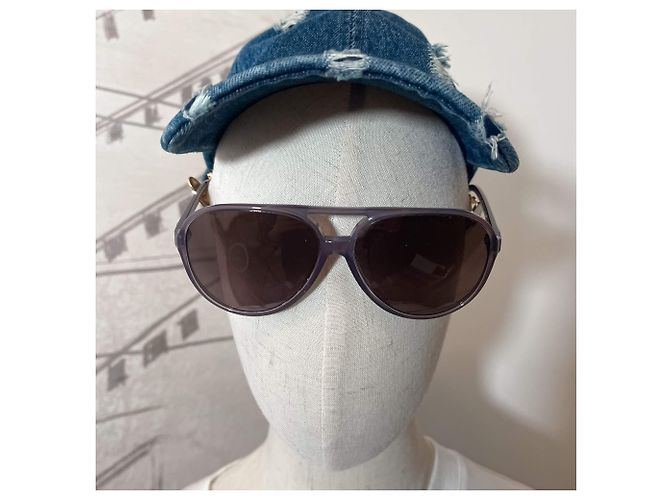 Chanel Pilot-Acetat-Sonnenbrille lila - Ansicht 3