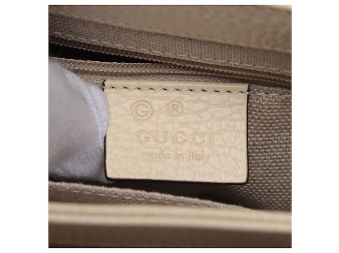 Gucci Bolsa de ombro de couro GG entrelaçado bege - vista 10