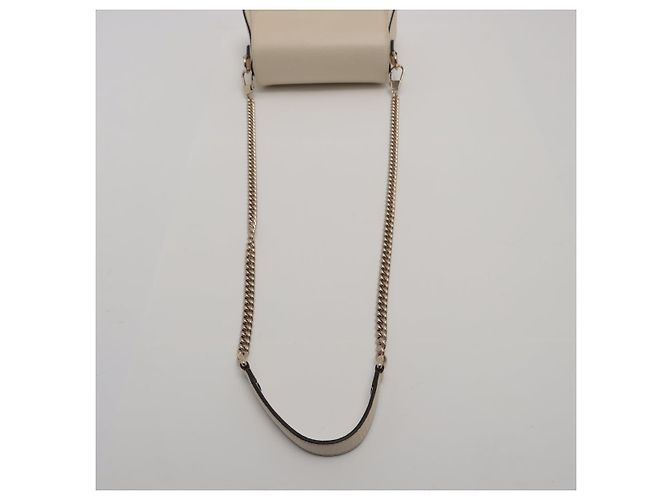 Gucci Bolsa de ombro de couro GG entrelaçado bege - vista 5