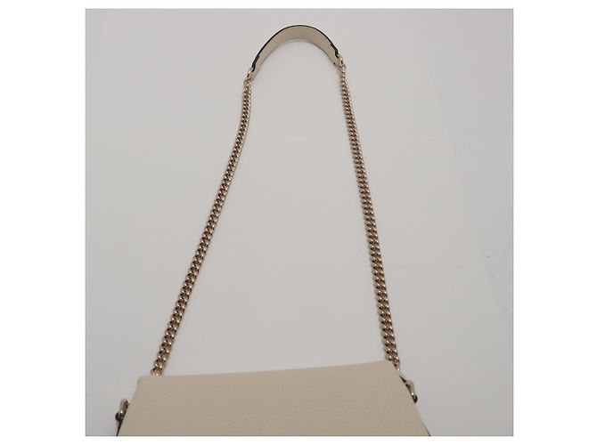 Gucci Bolsa de ombro de couro GG entrelaçado bege - vista 6