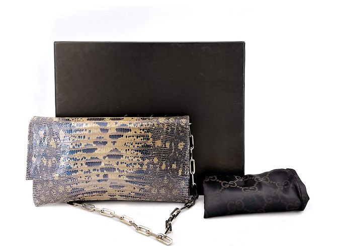 Gucci Pochette Lucertola Marrone - vista 2