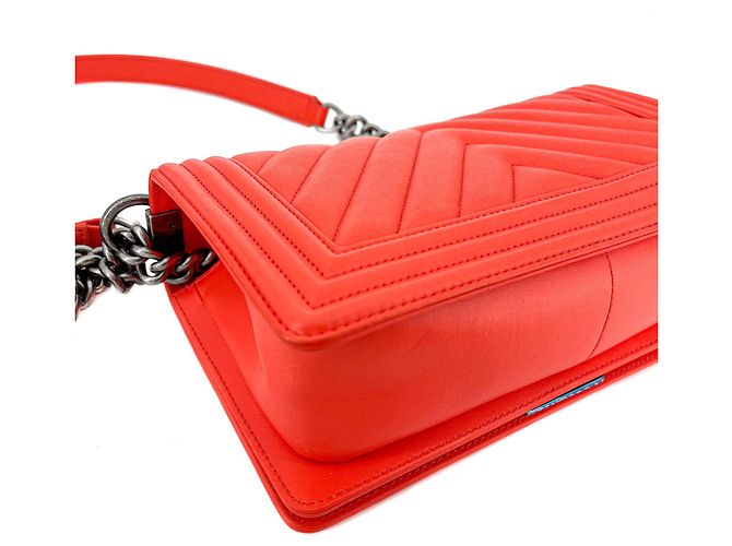 Chanel Boy Chevron Rosso Rutenio Arancione - vista 10