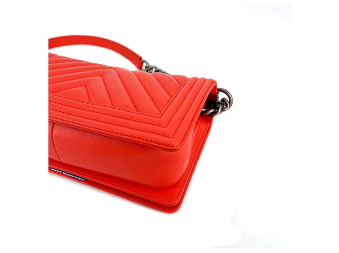 Chanel Boy Chevron Rosso Rutenio Arancione - vista 11