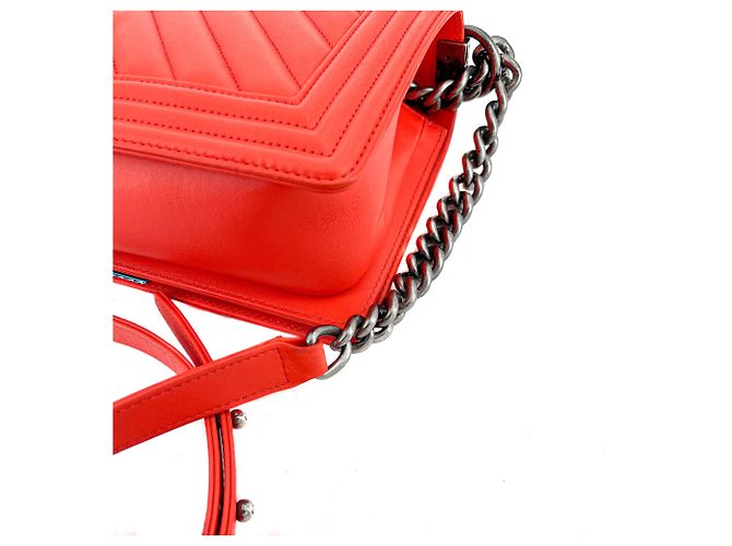 Chanel Boy Chevron Rosso Rutenio Arancione - vista 12