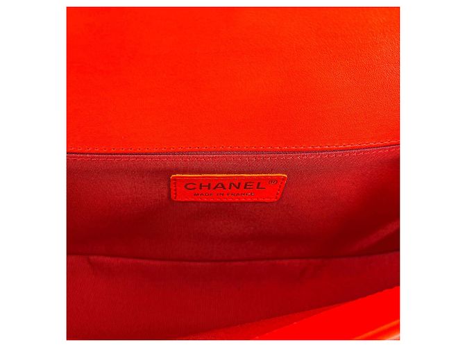 Chanel Boy Chevron Rosso Rutenio Arancione - vista 13