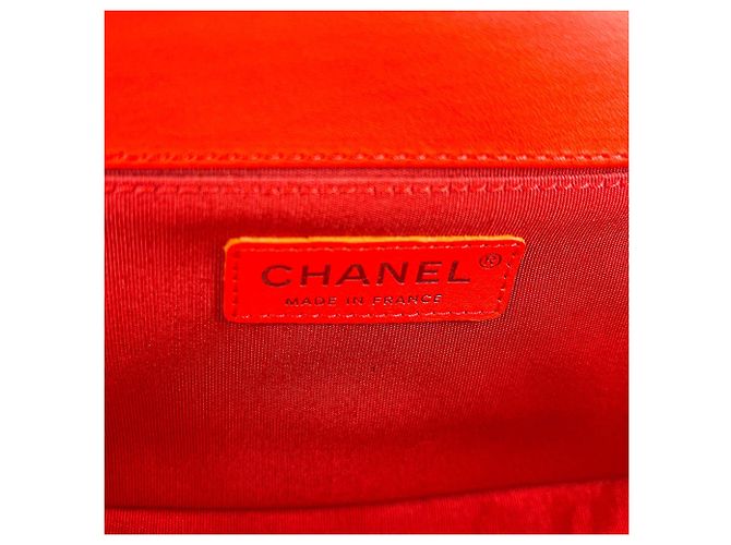 Chanel Boy Chevron Rosso Rutenio Arancione - vista 14