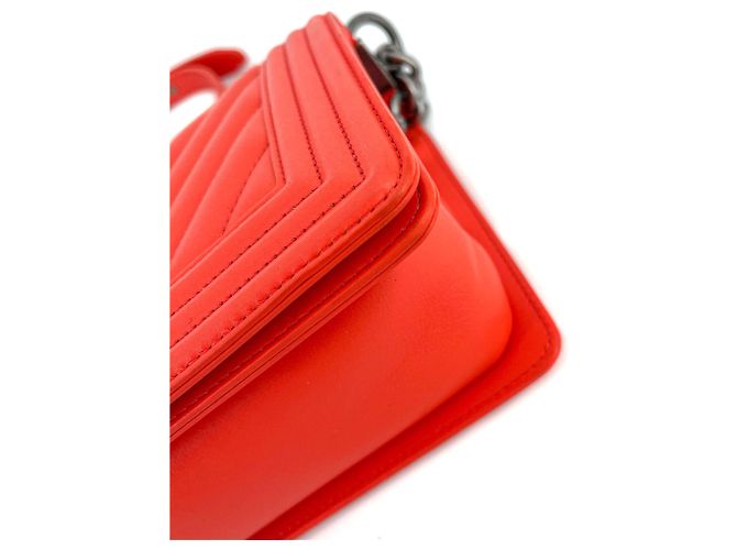 Chanel Boy Chevron Rosso Rutenio Arancione - vista 7