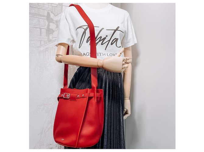 Big Bag Céline Große Lederrot-Tasche - Ansicht 12