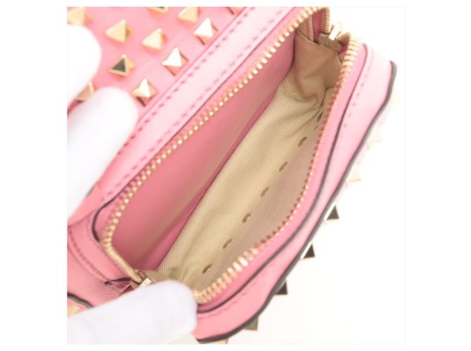 Valentino Garavani Rosa Rockstuds Leder Rucksack Pink - Ansicht 11