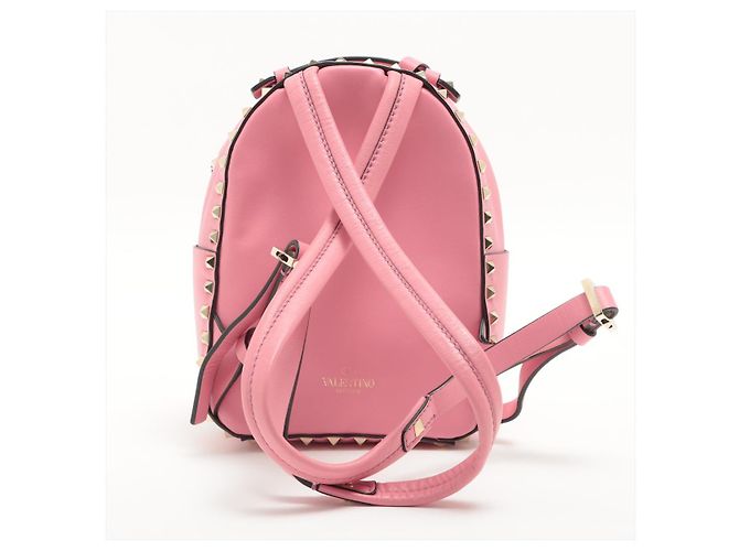 Valentino Garavani Rosa Rockstuds Leder Rucksack Pink - Ansicht 5