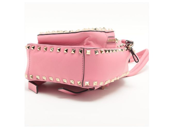 Valentino Garavani Rosa Rockstuds Leder Rucksack Pink - Ansicht 6