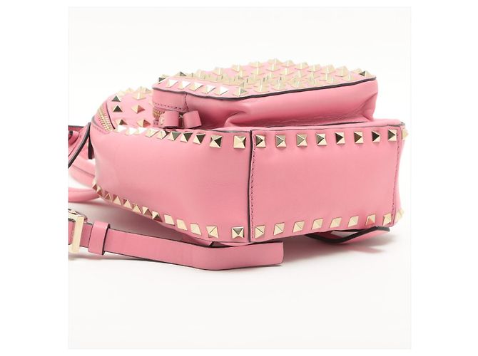 Valentino Garavani Rosa Rockstuds Leder Rucksack Pink - Ansicht 7