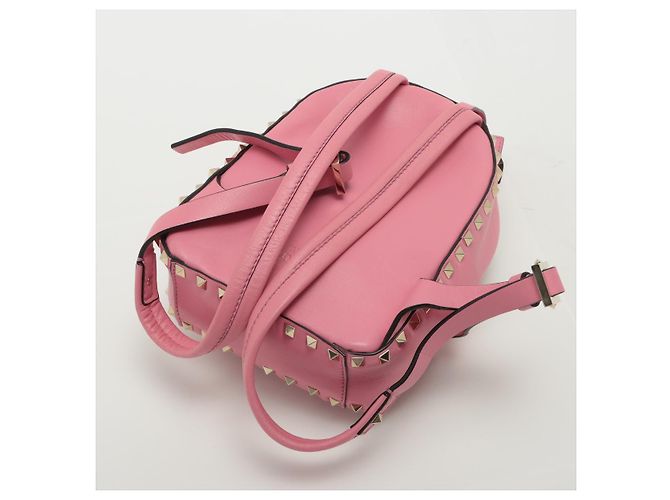 Valentino Garavani Rosa Rockstuds Leder Rucksack Pink - Ansicht 8