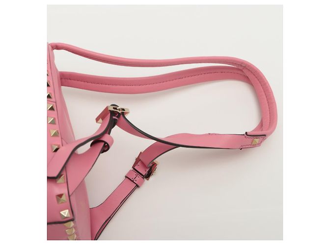 Valentino Garavani Rosa Rockstuds Leder Rucksack Pink - Ansicht 9