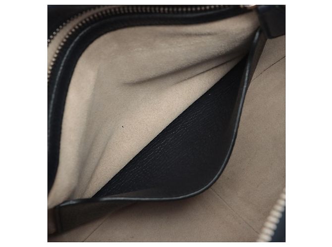 Prada Borsa a spalla con zip in pelle Daino blu navy - vista 10