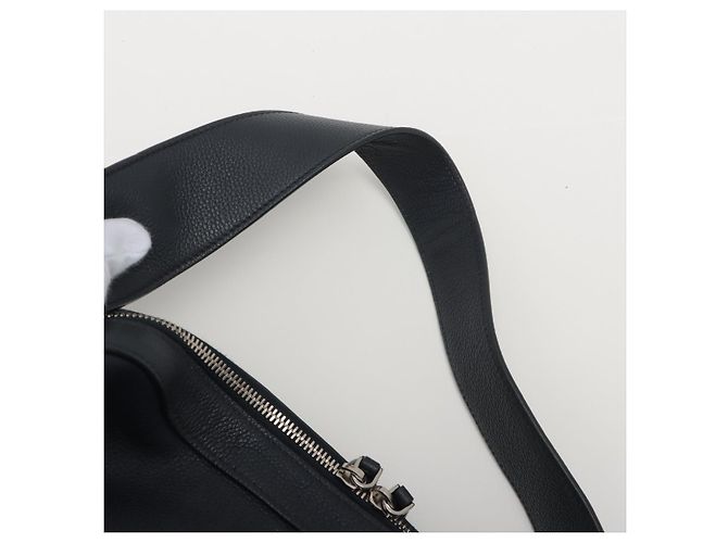 Prada Borsa a spalla con zip in pelle Daino blu navy - vista 6